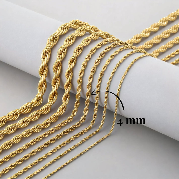 Chaine corde 4 mm en acier inoxydable