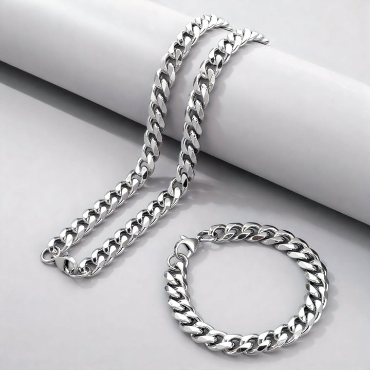 Chaine cubaine 10 mm en acier inoxydable, mailles épaisses, style streetwear pour hommes