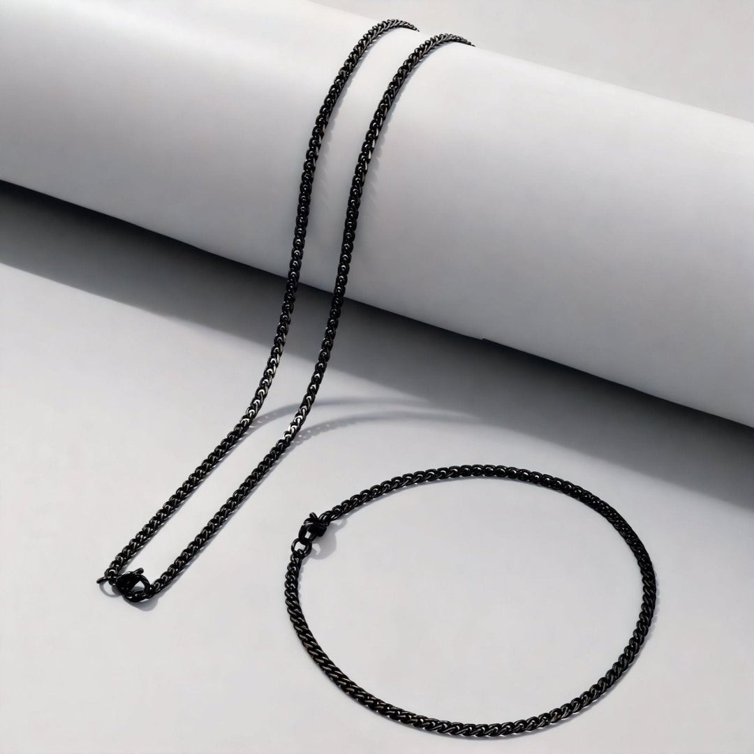 Chaine cubaine 2,5 mm en acier inoxydable, fermoir mousqueton, style contemporain, pour hommes