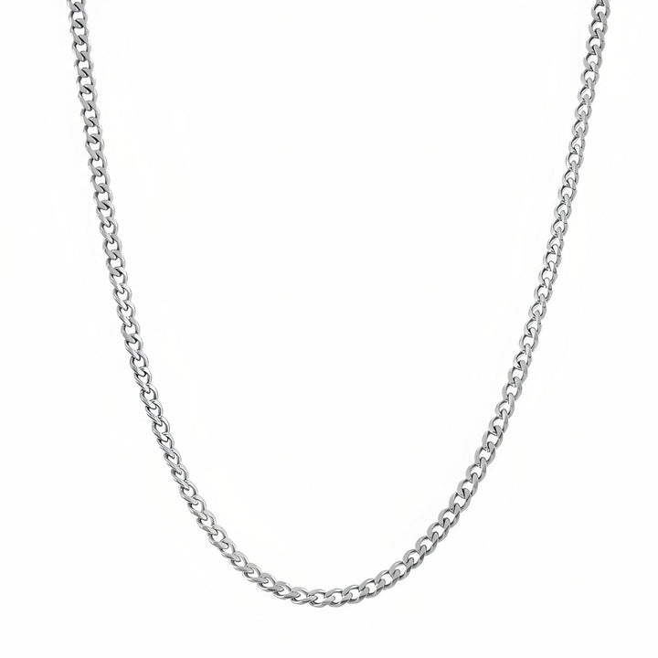 Chaine cubaine 4 mm en acier inoxydable, fermoir mousqueton,  style urbain, pour hommes