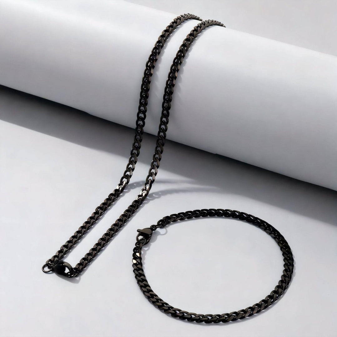 Chaine cubaine 4 mm en acier inoxydable, fermoir mousqueton,  style urbain, pour hommes