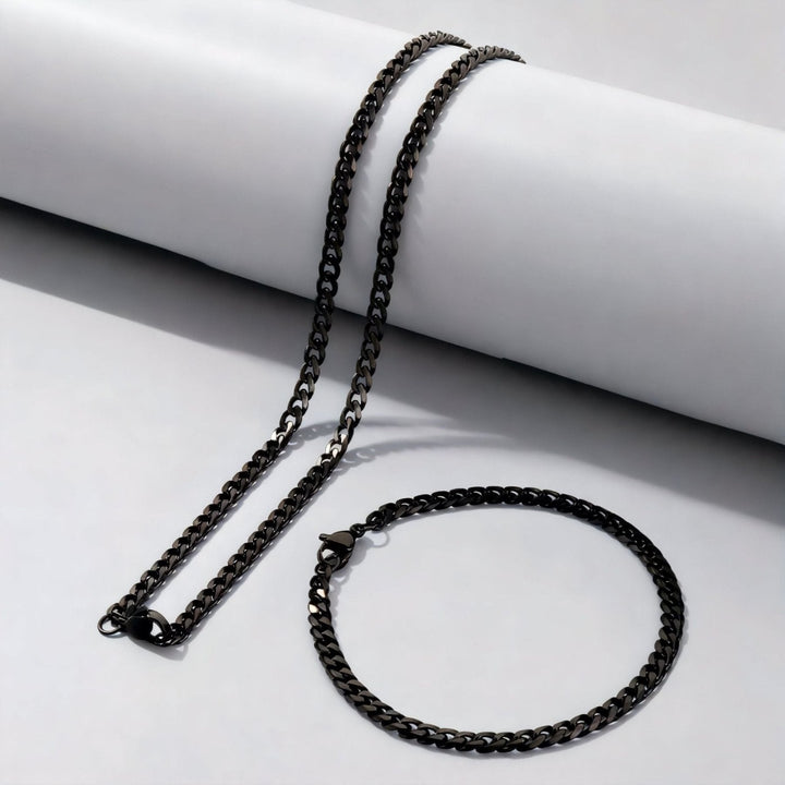 Chaine cubaine 4 mm en acier inoxydable, fermoir mousqueton,  style urbain, pour hommes