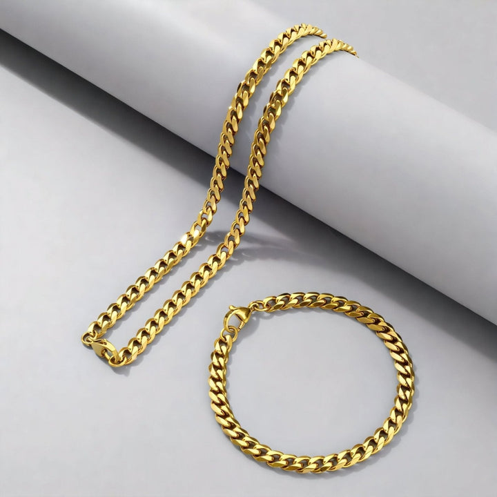 Chaine cubaine 6 mm en acier inoxydable, fermoir mousqueton, style affirmé pour hommes