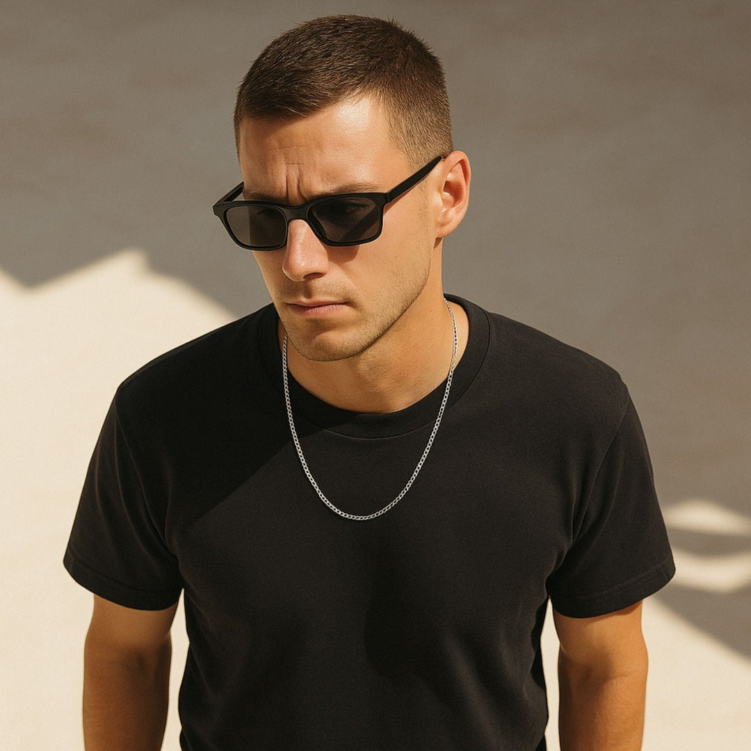 Chaîne forçat 3 mm pour homme, en acier inoxydable